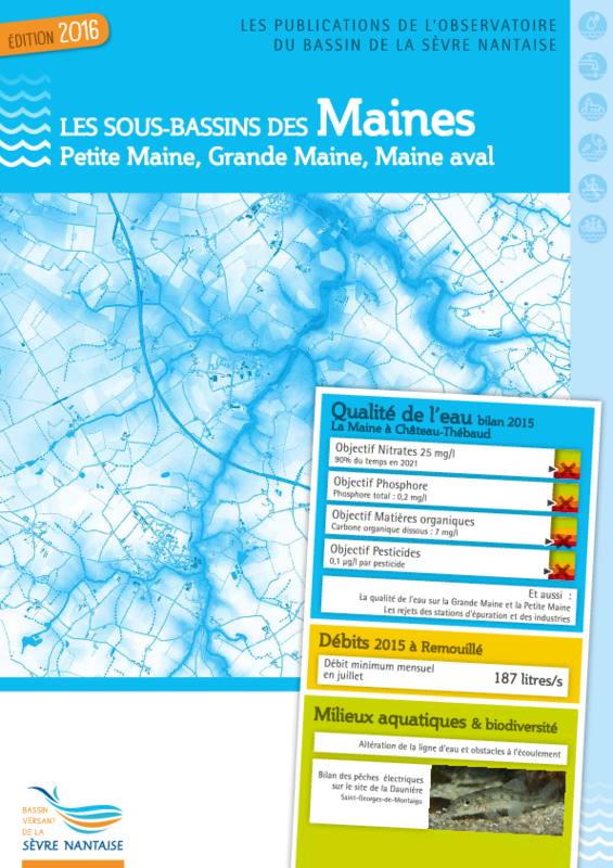 Les sous-bassins des Maines - Petite Maine, Grande Maine, Maine aval - (édition 2016) : Les publications de l'observatoire du bassin de la Sèvre Nantaise - application/data