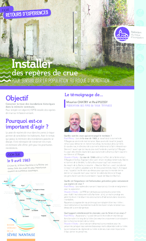 Fiche retours d'expériences : Installer des repères de crue pour sensibiliser la population au risque d'inondation - application/pdf