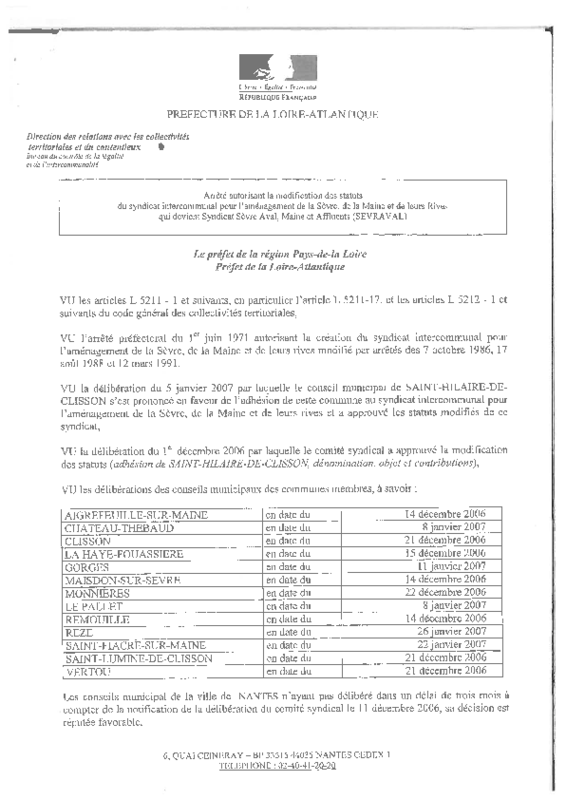 Statuts du syndicat SEVRAVAL - application/pdf