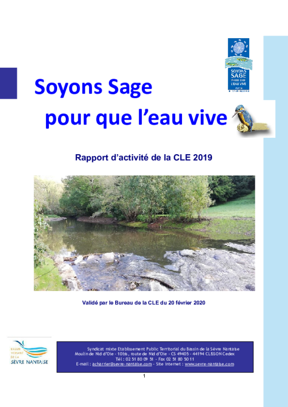 Rapport d'activité 2019 de la Commission Locale de l'Eau (CLE) - application/pdf