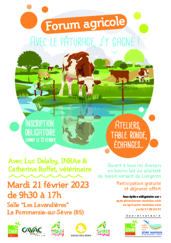 Forum agricole : "Avec le pâturage, j'y gagne !" - Mardi 21 février 2023 de 9h30 à 17h00 (La Pommeraie-sur-Sèvre - 85) - application/pdf