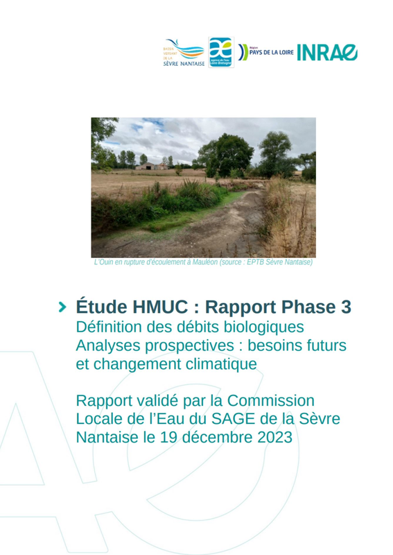 Étude HMUC : Rapport Phase 3 Définition des débits biologiques Analyses prospectives : besoins futurs  et changement climatique - application/pdf